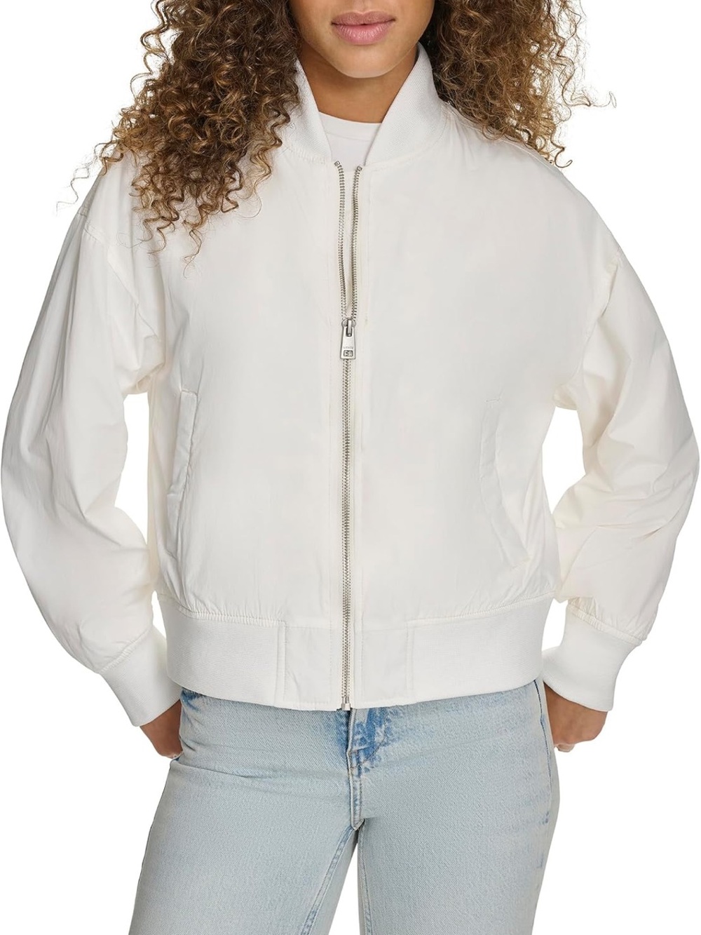 Lightweight Bomber Jacket Lightweight Fabric, Breathable, Rib Knit Cuffs L.